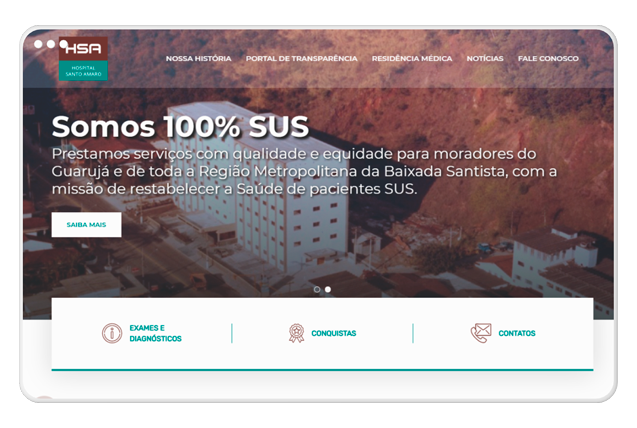 Hospital Santo Amaro - Desenvolvido por Luno Digital
